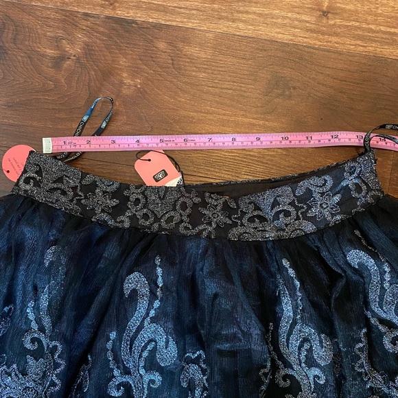 CHI CHI London Black Silver PARTY Holiday SKIRT - Picture 12 of 13